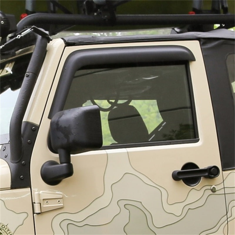 Rugged Ridge Window Visors Matte Black 07-18 2-Door Jeep Wrangler - Deflectors