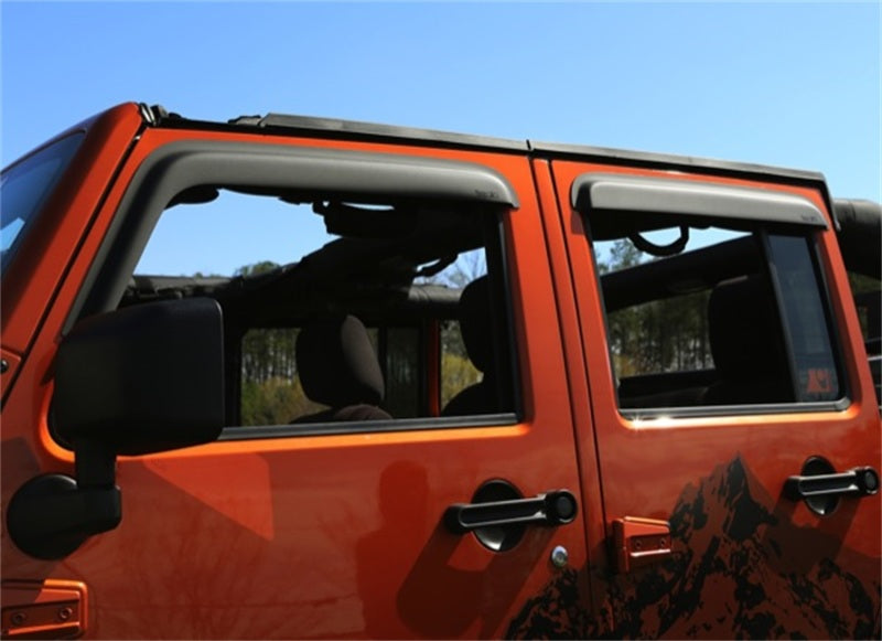 Rugged Ridge Window Visors Matte Black 07-18 4-Door Jeep Wrangler - Deflectors