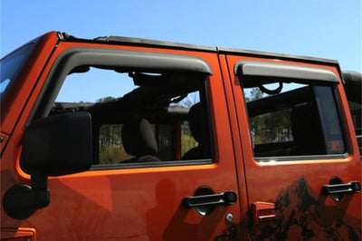 Rugged Ridge Window Visors Matte Black 07-18 4-Door Jeep Wrangler - Deflectors