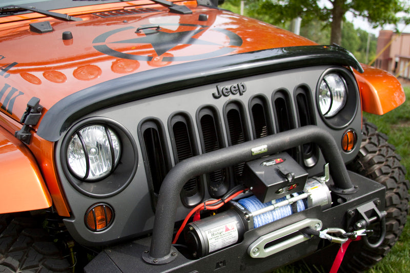 Rugged Ridge Wraparound Bug Deflector Smoke 07-18 Jeep Wrangler - Deflectors