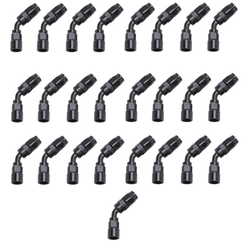 Russell Performance -10 AN Black 45 Degree Full Flow Hose End - Fabrication