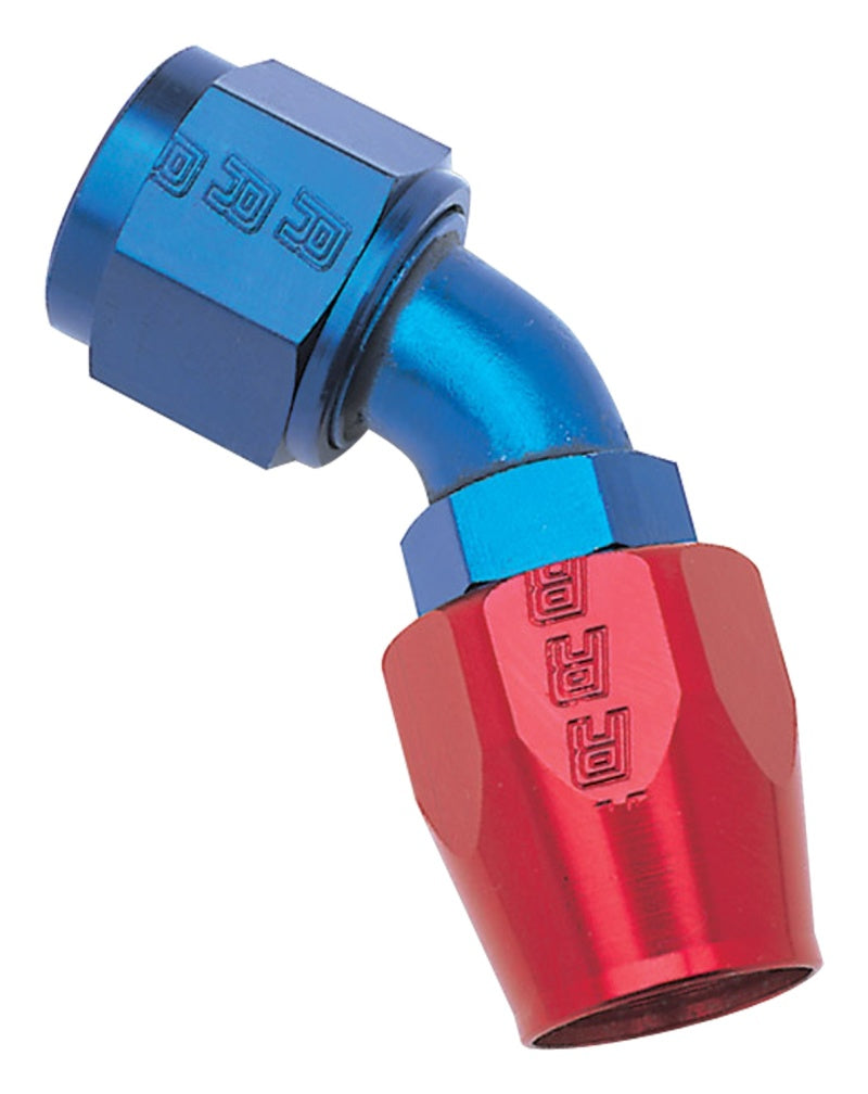 Russell Performance -10 AN Red/Blue 45 Degree Full Flow Hose End - Fabrication