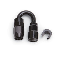Russell Performance 3/8in SAE Quick Disc Female to -6 Hose Black 180 Degree End - Fabrication