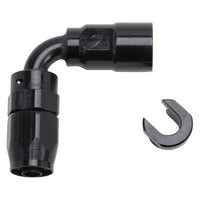 Russell Performance 3/8in SAE Quick Disc Female to -6 Hose Black 90 Degree End - Fabrication