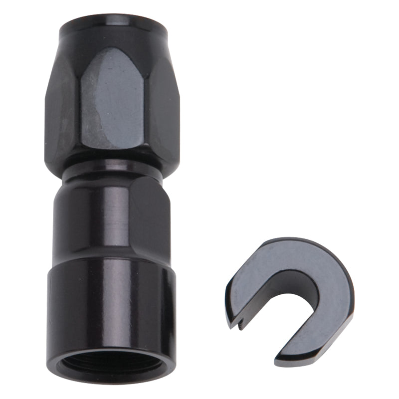 Russell Performance 5/16in SAE Quick Disc Female to -6 Hose Black Straight Degree End - Fabrication