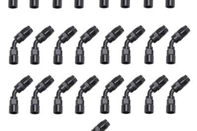 Russell Performance -6 AN Black 45 Degree Full Flow Hose End - Fabrication