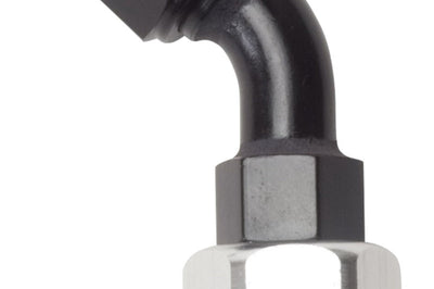 Russell Performance -6 AN Black/Silver 45 Degree Full Flow Hose End - Fabrication