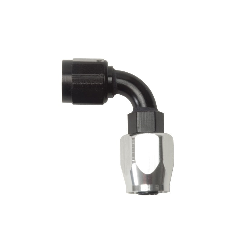 Russell Performance -6 AN Black/Silver 90 Degree Full Flow Hose End - Fabrication