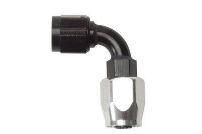 Russell Performance -6 AN Black/Silver 90 Degree Full Flow Hose End - Fabrication