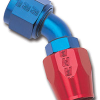 Russell Performance -6 AN Red/Blue 45 Degree Full Flow Hose End - Fabrication