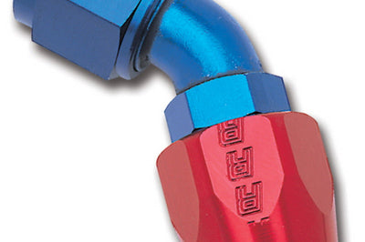 Russell Performance -6 AN Red/Blue 45 Degree Full Flow Hose End - Fabrication