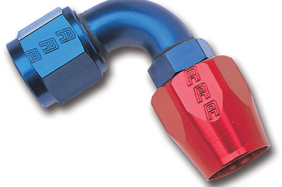 Russell Performance -6 AN Red/Blue 90 Degree Full Flow Hose End - Fabrication