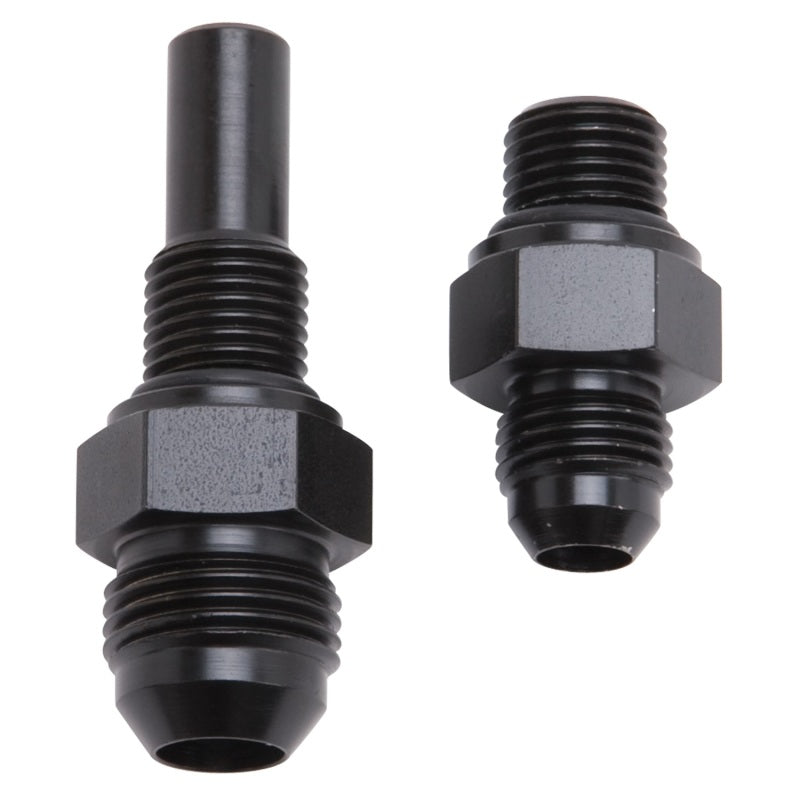 Russell Performance -6 AN to 4L80 Transmission Ports Adapter Fittings (Qty 2) - Black Zinc - Fabrication