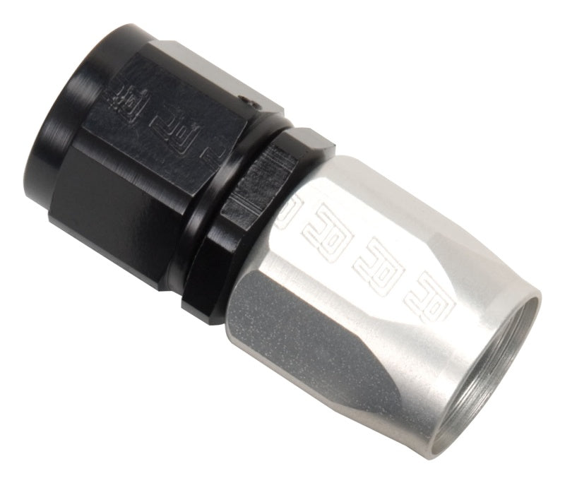 Russell Performance -8 AN Black/Silver Straight Full Flow Hose End - Fabrication
