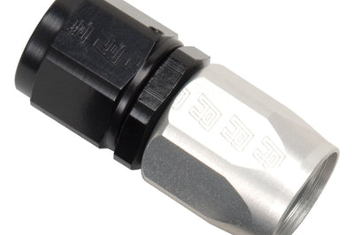 Russell Performance -8 AN Black/Silver Straight Full Flow Hose End - Fabrication