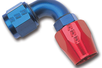 Russell Performance -8 AN Red/Blue 90 Degree Full Flow Hose End - Fabrication