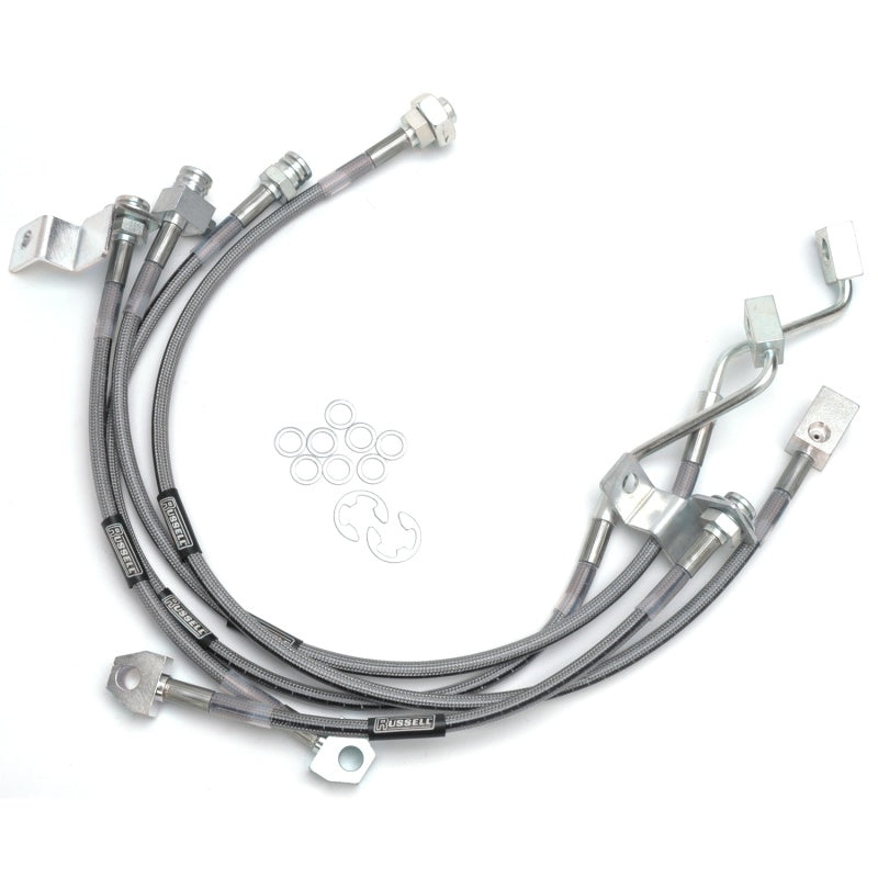 Russell Performance 99-06 Ford Excursion 4WD with 4in-5.5in lift Brake Line Kit - Brakes Rotors & Pads