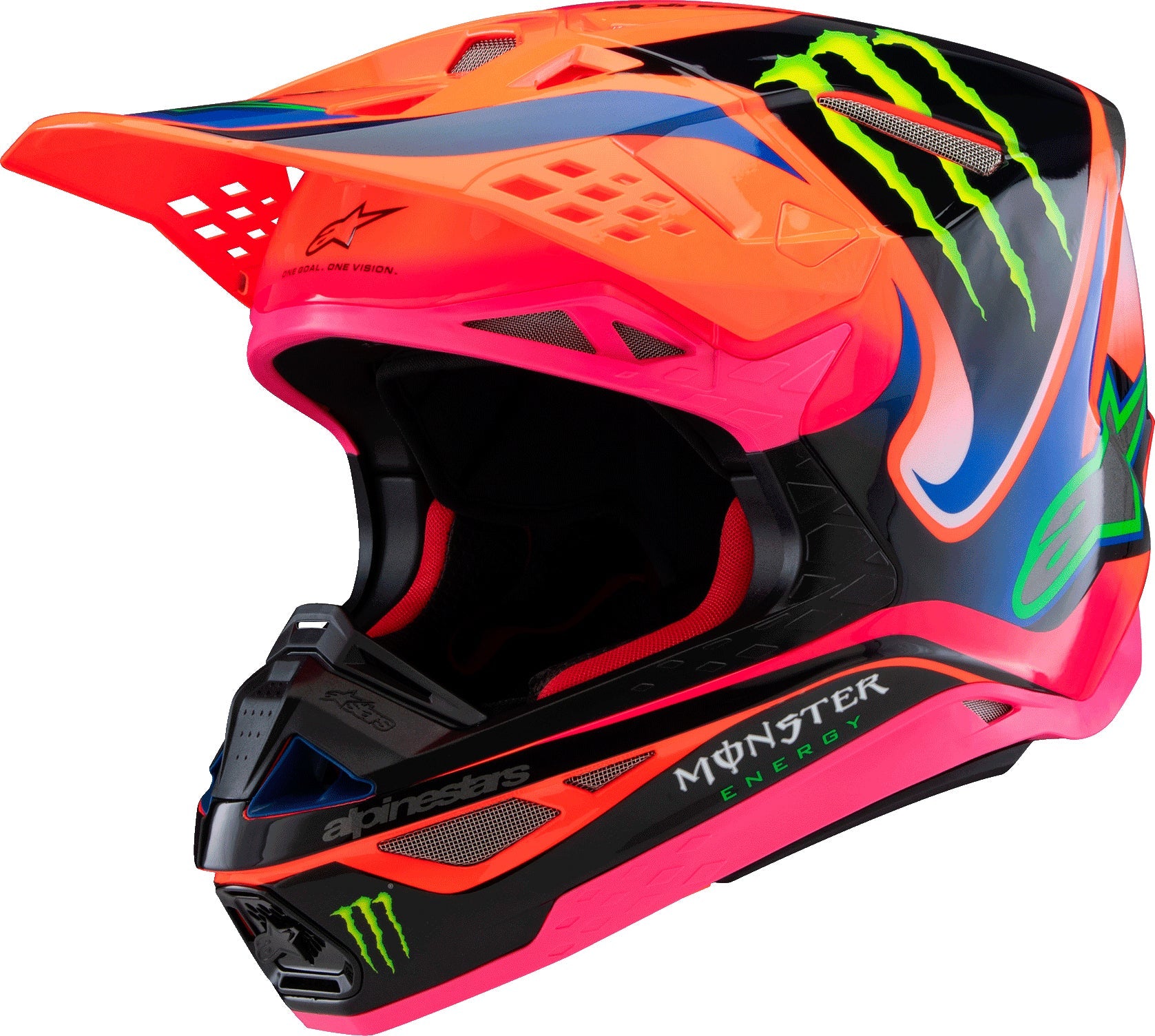 Alpinestars S-m10 Deegan Helmet Orng Flo/prpl/pnk Fluo Xs - Orange Fluo/Purple/Pink / 2X-Large