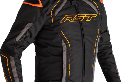 Rst S1 Ce Jacket Black/black/white Leather 5xl - Black/Grey/Neon Orange / Small