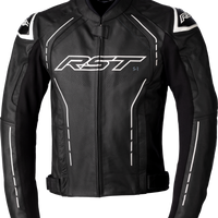 Rst S1 Ce Jacket Black/black/white Leather 5xl - Black/Grey/Neon Orange / Small