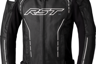 Rst S1 Ce Jacket Black/black/white Leather 5xl - Black/Black/White / Small