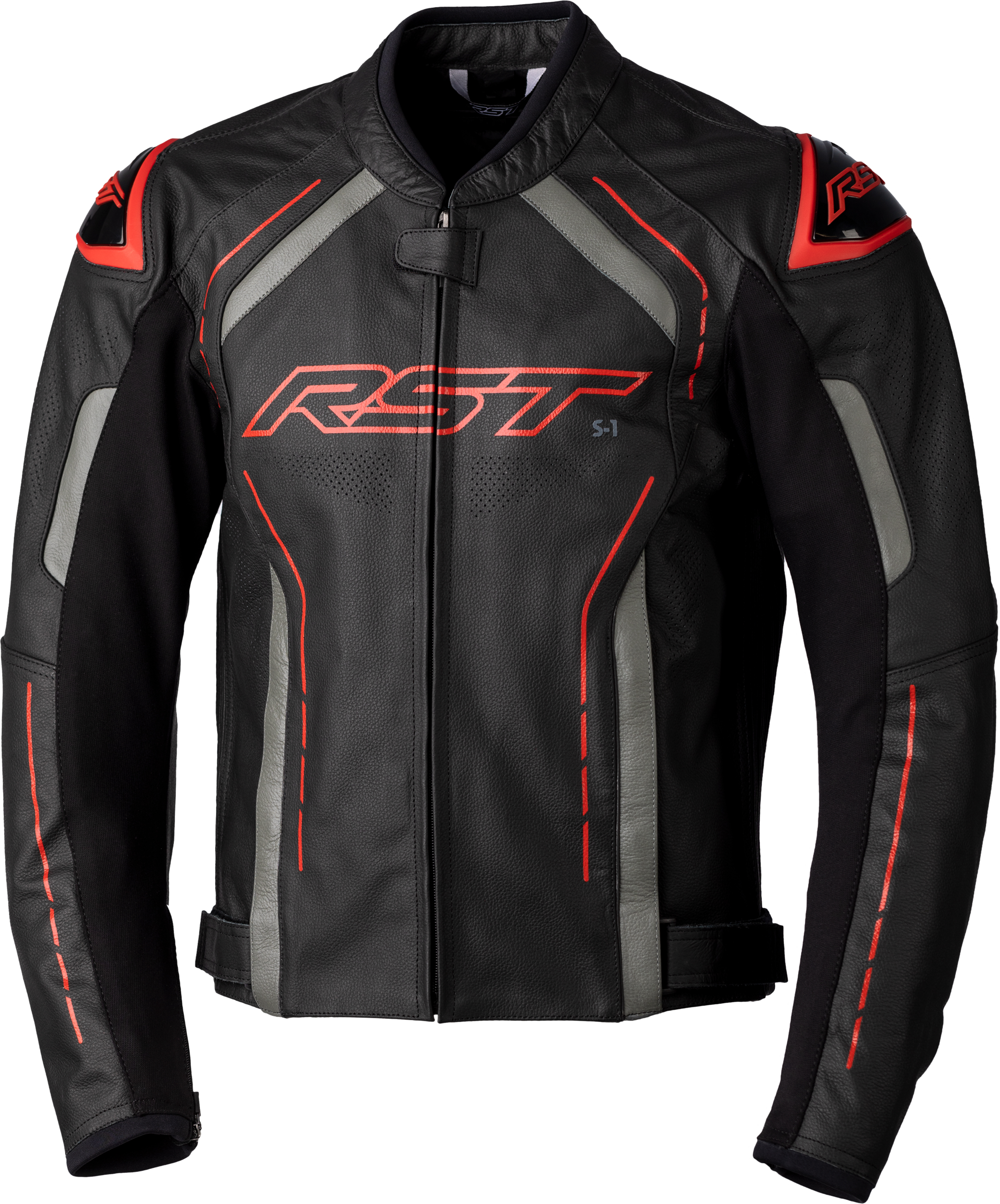 RST S1 Ce Jacket Black/Grey/Red Leather Sm - Jackets