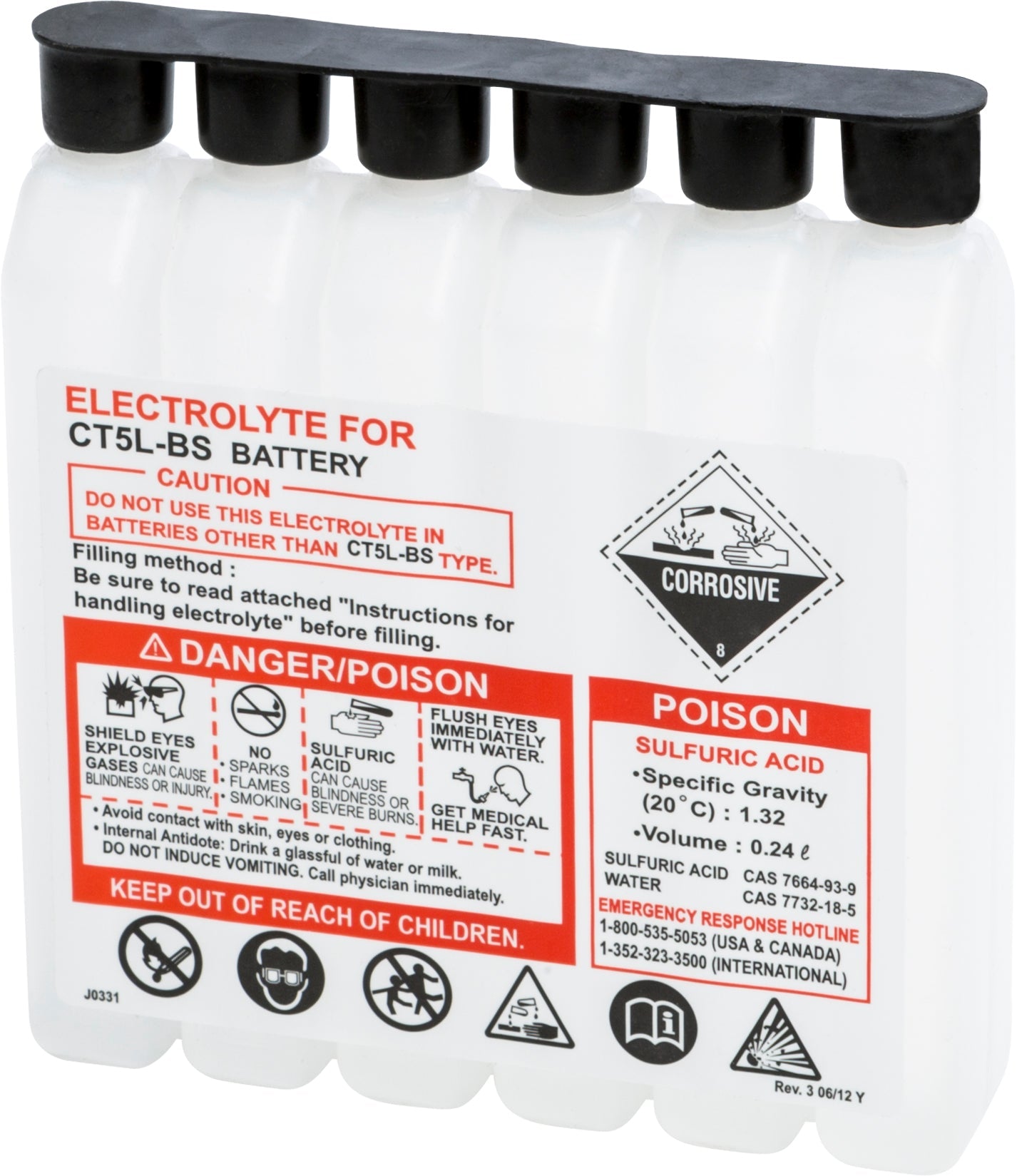 Fire Power Sealed Battery Electrolyte Pack 240cc - Street Collection