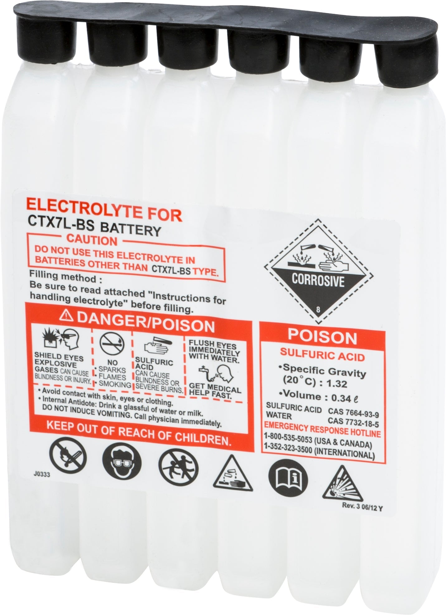 Fire Power Sealed Battery Electrolyte Pack 336cc - Street Collection