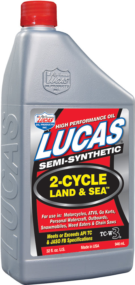 Lucas Semi-synthetic 2-cycle Land/se A Oil Qt - Watercraft Collection