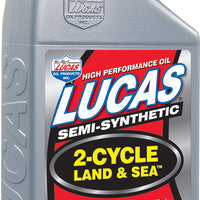Lucas Semi-synthetic 2-cycle Land/se A Oil Qt - Watercraft Collection