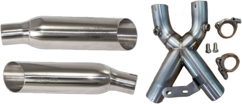 Voodoo Shorty Dual Muffler Polished Busa - Street Collection
