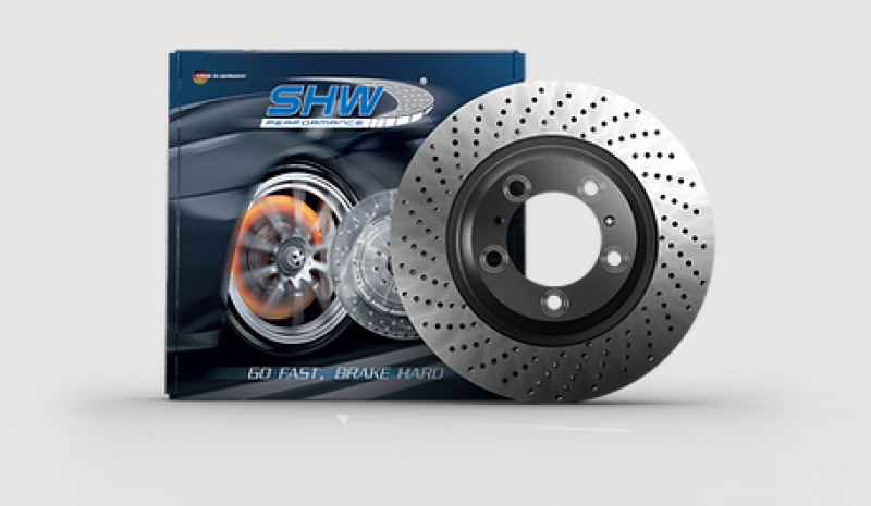 SHW Performance 05-08 Porsche Boxster 2.7L Left Front Cross-Drilled Monobloc Brake Rotor (98735140101) - Brakes Rotors