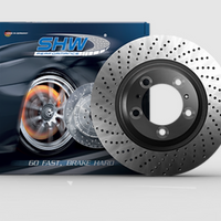 SHW Performance 05-08 Porsche Boxster 2.7L Left Front Cross-Drilled Monobloc Brake Rotor (98735140101) - Brakes Rotors