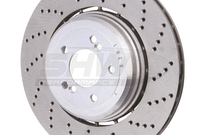 SHW Performance 06-10 BMW M5 5.0L Right Rear Cross-Drilled Lightweight Brake Rotor (34212282808) - Brakes Rotors & Pads