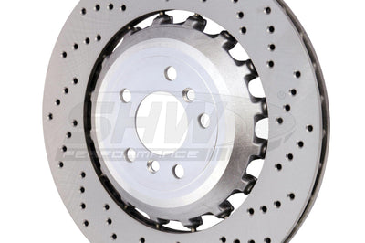 SHW Performance 11-16 BMW M5 4.4L Right Rear Cross-Drilled Lightweight Brake Rotor (34212284104) - Brakes Rotors & Pads