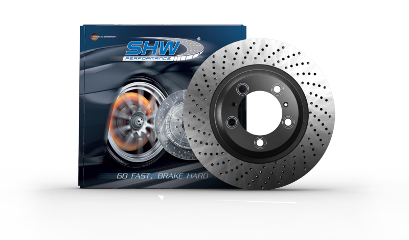 SHW Performance 12-16 Porsche 911 Carrera w/o Ceramic Brakes Left Rear Drill-Dimp MB Brake Rotor (99135240100) - Rotors