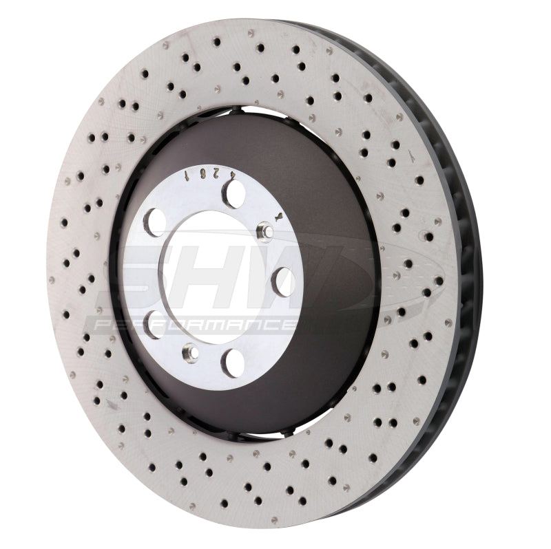 SHW Performance 14-19 Porsche 911 GT3 4.0L w/o Ceramic Brake Right Front Drill-Dimp LW Rotor (99135140681) - Brakes