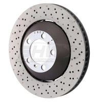 SHW Performance 14-19 Porsche 911 GT3 4.0L w/o Ceramic Brake Right Front Drill-Dimp LW Rotor (99135140681) - Brakes