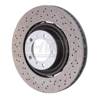 SHW Performance 14-19 Porsche 911 Turbo 3.8L w/o Ceramics Left Front Drilled-Dimpled LW Brake Rotor (9P1615301K)