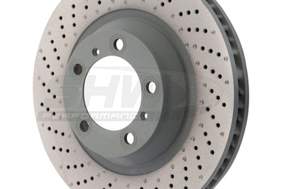 SHW Performance 15-16 Porsche 911 Carrera4 GTS 3.8L w/o Ceramic Brake Left Frt Drill-Dimp MB Rotor (99135140301)