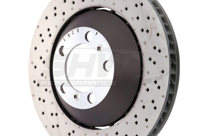 SHW Performance 16-19 Porsche 911 GT3 RS w/o Ceramics Left Frt Drill-Dimp Lightweight Brake Rotor (99135140581)