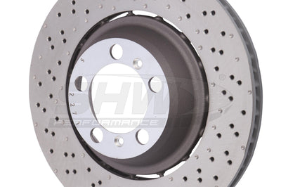 SHW Performance 18-19 Porsche 911 GT3 4.0L w/o Ceramics Left Rear Drill-Dimp LW Brake Rotor (99135240780) - Brakes