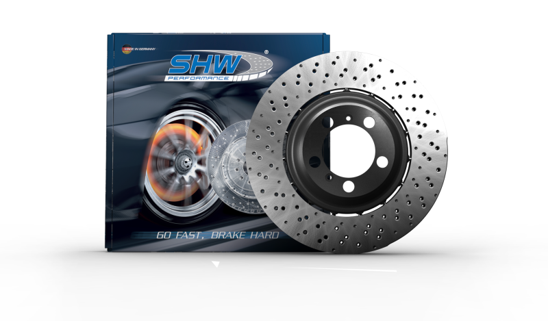 SHW Performance 18-19 Porsche 911 GT3 4.0L w/o Ceramics Right Rear Drilled-Dimpled LW Brake Rotor (99135240880)