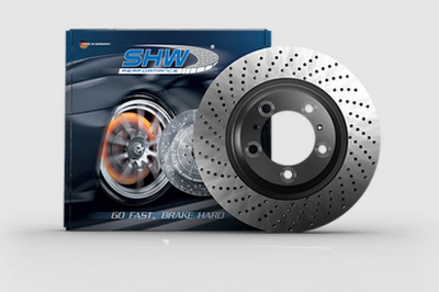 SHW Performance 2008 Porsche Boxster Limited 2.7L Right Front Cross-Drilled Monobloc Brake Rotor (98735140201) - Brakes