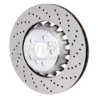 SHW Performance 2020 BMW X5 M 4.4L Right Rear Cross-Drilled Lightweight Brake Rotor (34208074286) - Brakes Rotors & Pads