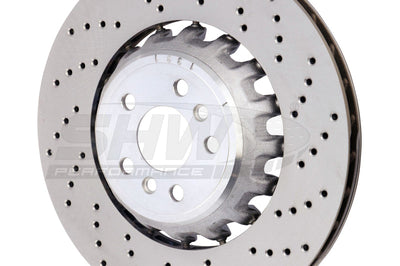 SHW Performance 2020 BMW X5 M 4.4L Right Rear Cross-Drilled Lightweight Brake Rotor (34208074286) - Brakes Rotors & Pads