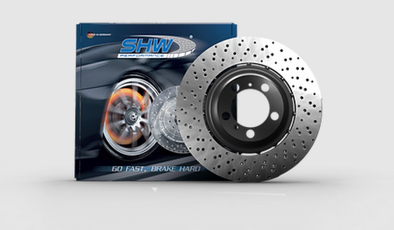 SHW Performance 2020 BMW X5 M 4.4L Right Rear Cross-Drilled Lightweight Brake Rotor (34208074286) - Brakes Rotors & Pads