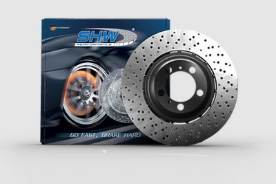 SHW Performance 2020 BMW X5 M 4.4L Right Rear Cross-Drilled Lightweight Brake Rotor (34208074286) - Brakes Rotors & Pads