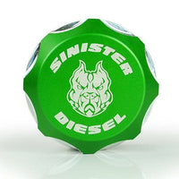 Sinister Diesel 13-17 Dodge/Ram 6.7 Cummins Billet Fuel Plug - Green - Engine Components