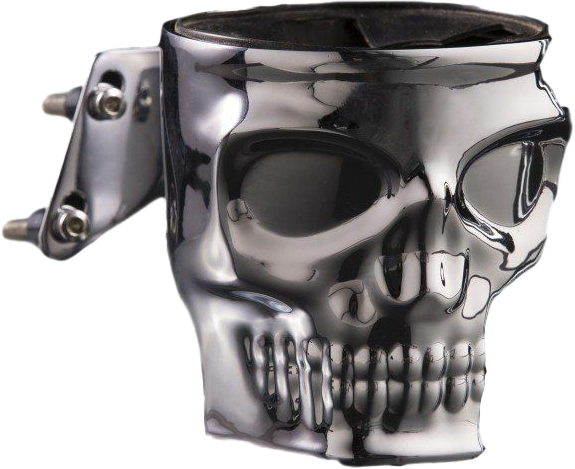 Kruzer Kaddy Skull Perch Mount Holder Black - Chrome - Harddrive Products